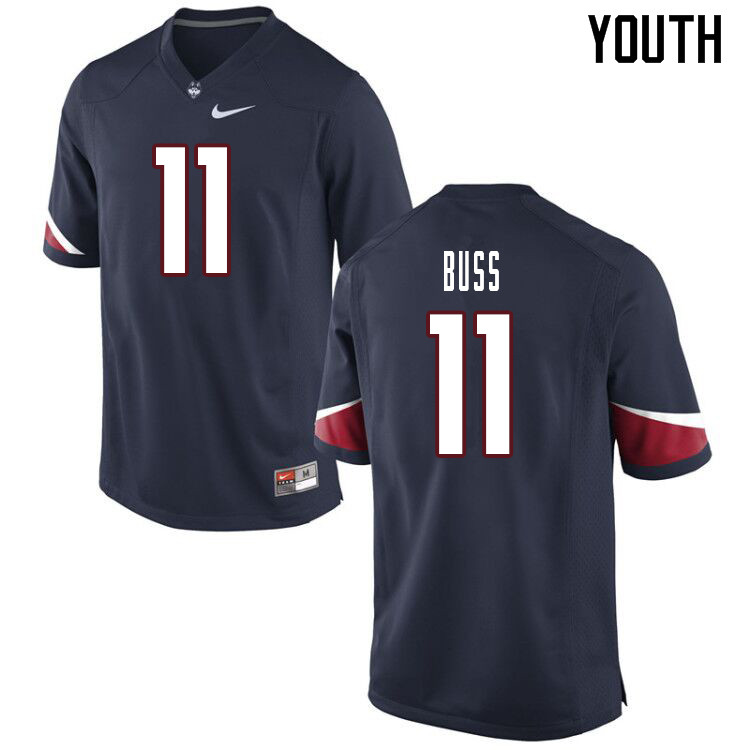 Youth #11 Kyle Buss Uconn Huskies College Football Jerseys Sale-Navy - Click Image to Close